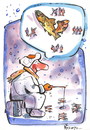 Cartoon: HOPE - CAUSE - TIME (small) by Kestutis tagged ice fishing winter zeit hoffnung kestutis bubble hope cause time dream snow fish angler ursache