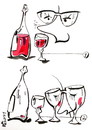 Cartoon: I HELPED GLASSES... (small) by Kestutis tagged wine cup glass glasses
