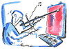 Cartoon: PAINTING AND MUSIC (small) by Kestutis tagged painting,music,art,kunst,malerei