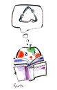 Cartoon: PHILOSOPHY (small) by Kestutis tagged philosophy,education,buch,book,recycling,apple
