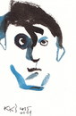 Cartoon: Picasso 1915 (small) by Kestutis tagged picasso,pablo,portrait,sketch,postcard,france,kestutis,lithuania,paris,art