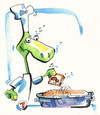 Cartoon: Pie with mushrooms (small) by Kestutis tagged turtle pie mushrooms cook chef pirate food kitchen cookery kestutis lithuania