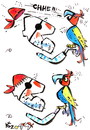 Cartoon: PIRATE SCARF AND A PARROT (small) by Kestutis tagged pirate parrot scarf adventure happening