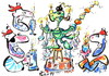 Cartoon: PIRATES CHRISTMAS TREE (small) by Kestutis tagged happy new year pirates christmas tree fiesta feast fest adventure happening