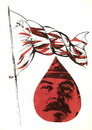 Cartoon: Red flag (small) by Kestutis tagged red,flag,rote,fahne,lithuania,kestutis,ussr,stalin