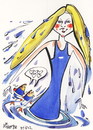Cartoon: Ruta Meilutyte (small) by Kestutis tagged ruta,meilutyte,sport,london,2012,kestutis,summer,olympics,medal,gold,winner,champion,record,europe,lithuania,caricature,swimming