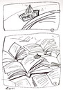 Cartoon: SHIP AND THE SEA (small) by Kestutis tagged ship,sea,newspapers,books
