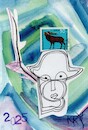 Cartoon: Spring (small) by Kestutis tagged spring,dada,postcard,animal,moose,kestutis,lithuania,art,kunst,mailart