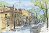 Cartoon: Spring came to the city (small) by Kestutis tagged vilnius city aquarell spring watercolor kestutis lithuania