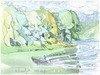 Cartoon: Tree Faces (small) by Kestutis tagged summer sketch watercolor kestutis lithuania