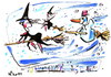 Cartoon: UNEXPECTED WINTER IN HALLOWEEN (small) by Kestutis tagged winter,halloween,happening,temperature,snowman