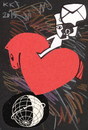Cartoon: Valentines Day post (small) by Kestutis tagged valentines day mailbox post dada erotic postcard heart love man woman horse kestutis lithuania art kunst valentinstag