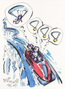 Cartoon: Winter Olympic. Bobsleigh (small) by Kestutis tagged bobsleigh winter olympic sochi 2014 sports medals parachute kestutis lithuania