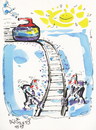 Cartoon: Winter Olympic. Curling (small) by Kestutis tagged curling winter olympic sports snow sochi 2014 kestutis lithuania train