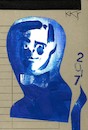 Cartoon: Yves Klein (small) by Kestutis tagged yves,klein,art,kunst,dada,blue,postcard,kestutis,lithuania