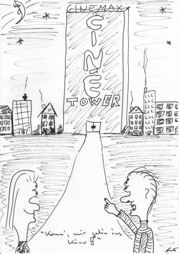 Cartoon: Cinetower (medium) by al_sub tagged auge,kino,film,cinema
