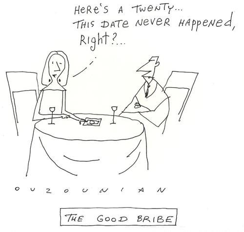 Cartoon: ouzounian (medium) by ouzounian tagged dating,relationship,men,women,bribe,money
