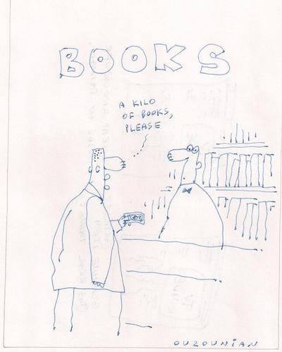 Cartoon: books and stuff (medium) by ouzounian tagged literature,reading,shops,books
