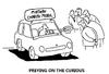 Cartoon: marketing and stuff (small) by ouzounian tagged charity,marketing,auto,cars,curiosity