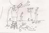 Cartoon: the critic (small) by ouzounian tagged reviews,critics,arts,nature