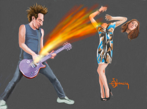 Cartoon: The Power Of Rock (medium) by cristianst tagged caricature