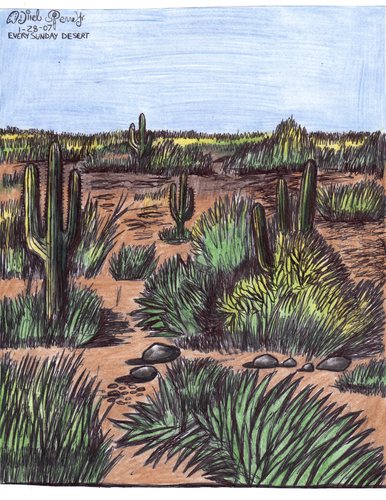 Cartoon: every sunday desert (medium) by odinelpierrejunior tagged arts,cartoons,paintings,drawings,designs