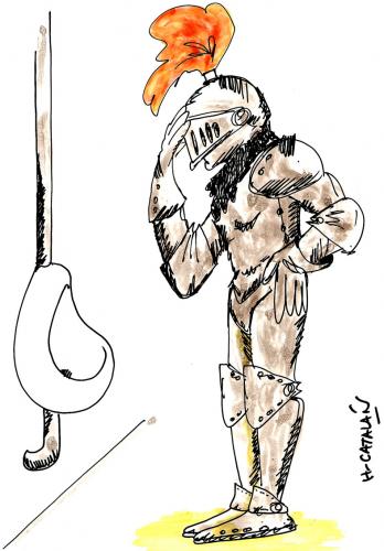 Cartoon: CABALLERO EN EL BANO (medium) by HCATALAN tagged caballero,bano,pis