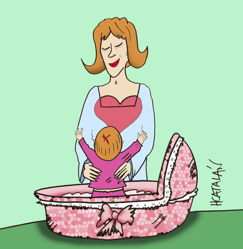 Cartoon: LECHE MATERNA (medium) by HCATALAN tagged leche,teta,madre,bebe