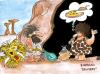 Cartoon: DELIVERY PREHISTORICO (small) by HCATALAN tagged pizza,cavernas,prehistoria,mujer,delivery,comida