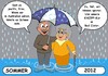 Cartoon: Regen im Sommer (small) by RiwiToons tagged regen,regenwetter,sommer,2012,unwetter,hochwasser,niederschlag,gewitter,gewitterguss,regenschirm,kneipp,kur,therapie,kurbad,sparen,schnee