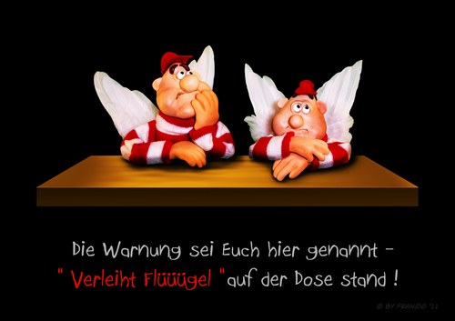 Cartoon: Der Warnhinweis (medium) by AlterEgon tagged chappel,sixtin,angels,two,raphael,raffael,plasticine,bavarians,bavaria,freax,claycartoon