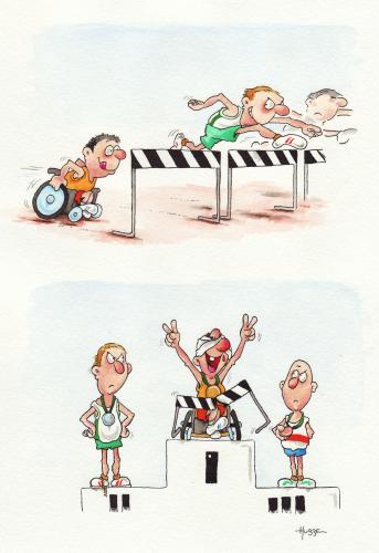 Cartoon: hürdenlauf (medium) by ms rainer tagged handicap,sport,lauf