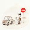 Cartoon: einbahnstrasse (small) by ms rainer tagged auto,blind,strassenschild
