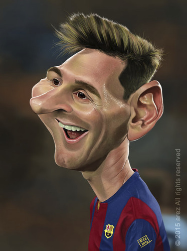 Cartoon: Lionel Andres Leo Messi (medium) by areztoon tagged caricature,karikatur,fcb,barca,barcelona,argentina