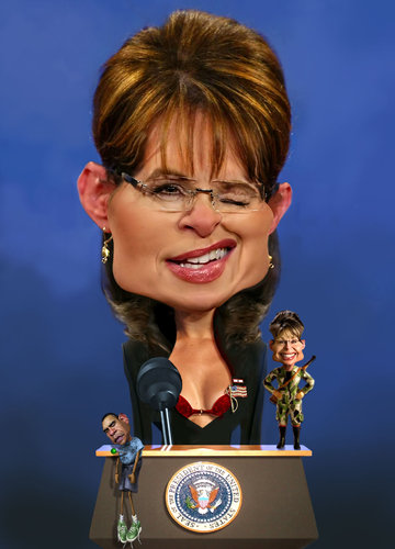 Cartoon: Sarah Palin Not So Conservative (medium) by RodneyPike tagged sarah,palin,caricature,illustration,rwpike,rodney,pike