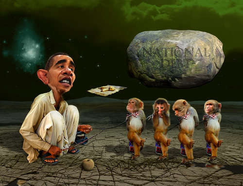 Cartoon: A Parody (medium) by RodneyPike tagged manipulation,photo,photoshop,illustration,caricature,president,omama,barack