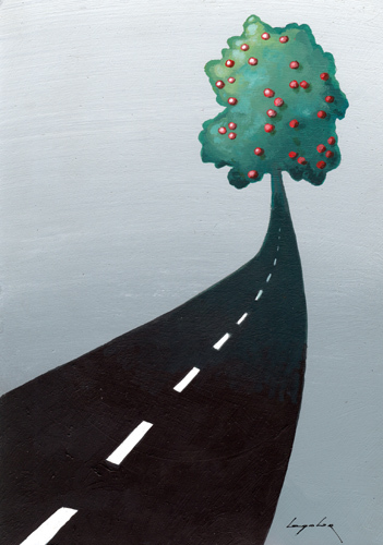 Cartoon: Road (medium) by luka tagged fruit