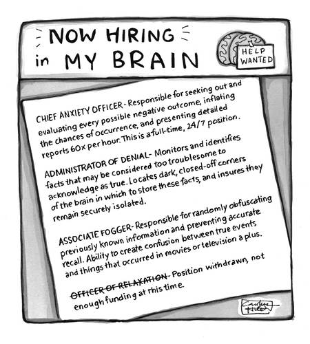 Cartoon: Now Hiring (medium) by a zillion dollars comics tagged memory,biology,society,economy,employment,leisure,work