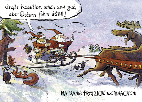 Cartoon: Große Koalition (medium) by Stolle tagged koalition,koalitionsverhandlungen,weihnachten