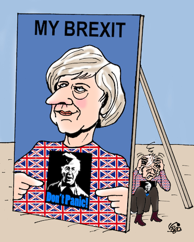 Cartoon: Brexit (medium) by Vejo tagged may,brexit,uk,eu,leave,remain