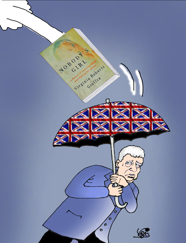 Cartoon: Prince Andrew Back in trouble (medium) by Vejo tagged prince,andrew,book,memoires,jeffry,epstein