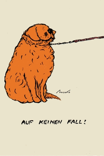 Cartoon: Auf keinen Fall! (medium) by motoko tagged dog,hund,spazieren,gehen,golden,retriever,hana