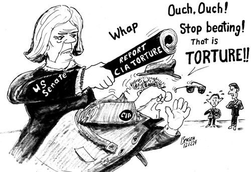 Cartoon: CIA Report on Torture (medium) by Alan tagged cia,report,torture,senate