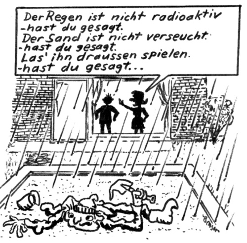 Cartoon: Radioaktiver Regen (medium) by Alan tagged spielen,sand,sandkasten,sandbox,radioaktiv,radioactive,rain,regen,tschernobyl,chernobyl