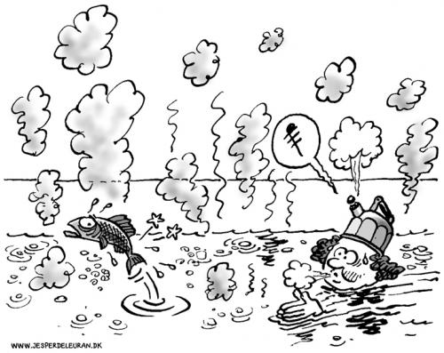 Cartoon: Hot water swimming (medium) by deleuran tagged swimming,hot,water,exercise,fish,work,out,