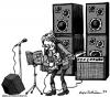 Cartoon: Heavy guitar (small) by deleuran tagged nearsighted glasses heavy metal rock music 