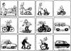 Cartoon: Life on wheels (small) by deleuran tagged wheels,cars,bicycles,wheelchairs,life,driving,death,