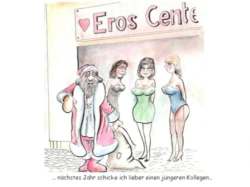 Cartoon: Schöne Bescherung im Eros Cente (medium) by williS tagged weihnachtsmann,weihnachten,christmas,santa,clause,eros,center