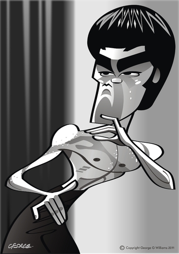 Cartoon: Bruce Lee (medium) by spot_on_george tagged fu,kung,caricature,lee,bruce