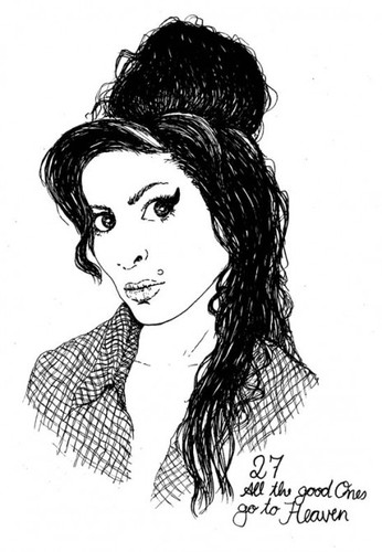 Cartoon: amy (medium) by chrisse kunst tagged pop,death,whinehouse,amy,soul,club,of,27